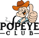 Logo Popeye Club avec police noire sur fond transparent