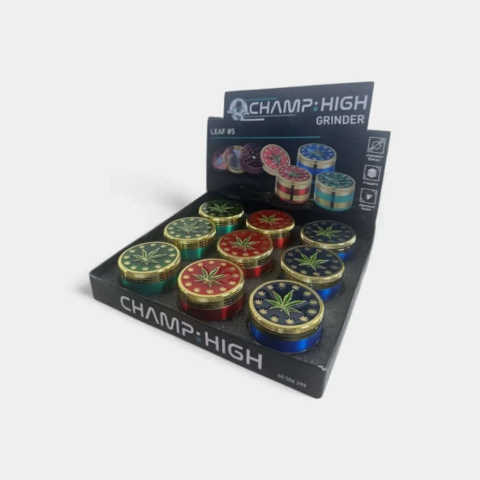 Grinder en métal Cannabis 52mm en 4 parties (lot de 9) - Popeye Club